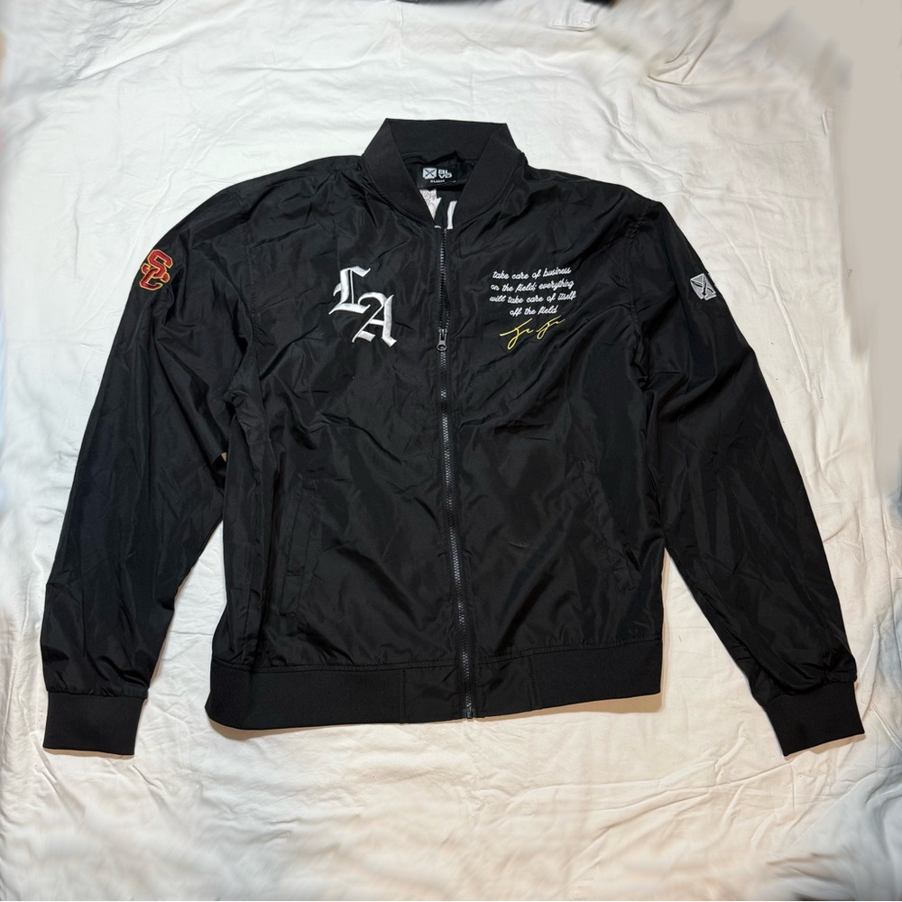 BLVD Black Bomber Jacket with Patches